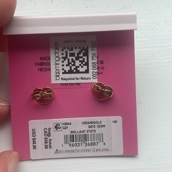 NWT Kate Spade Teardrop Pearl Stud Earrings - Picture 3 of 3